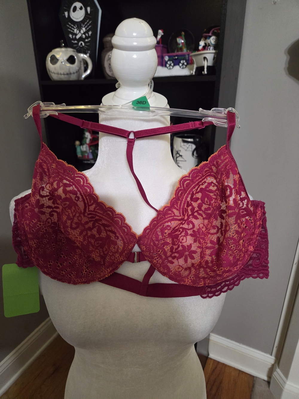 Scalloped Lace Underwire Bra in Berry - Women Intimates